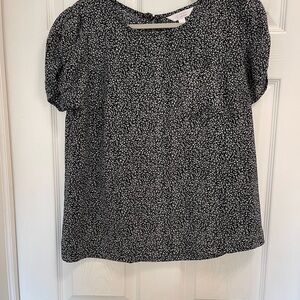 Black and White Floral Women's Top